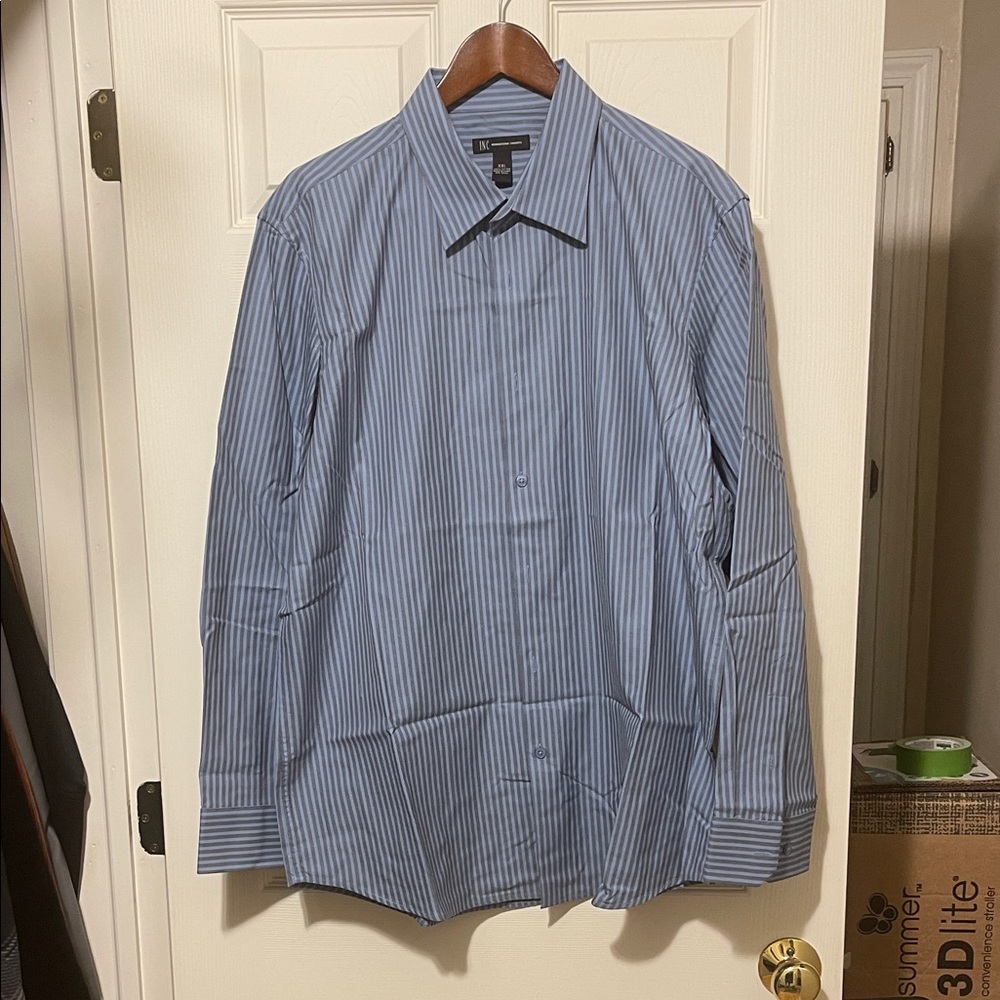 INC International Concepts Men's Blue Pinstripe Dress Shirt